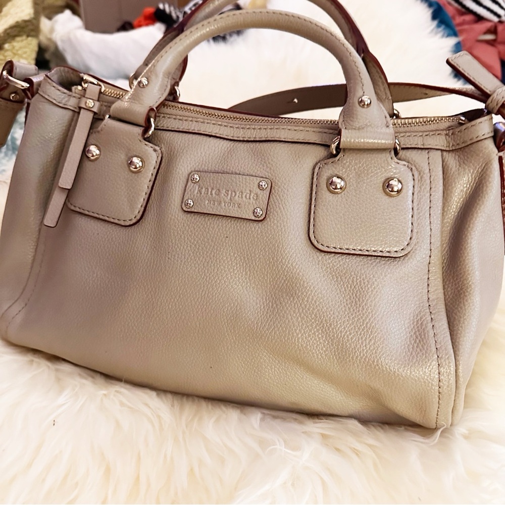 Kate Spade‎ Grey/Taupe Pebbled Leather Handbag